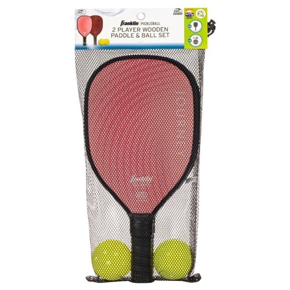 NEW Franklin Sports 2 Player Wood Journey Pickleball Paddle and Ball Set - Picture 2 of 8